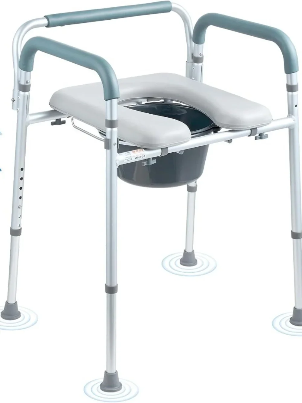 VEVOR Raised Toilet Seat, Adjustable Height with 5 Levels, Drop-Arm Design